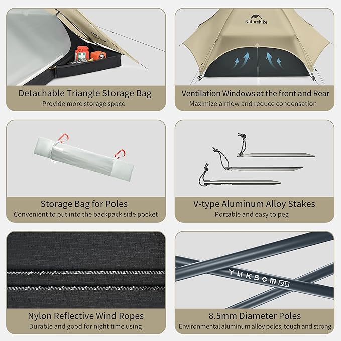 Naturehike Star River UL 2 Person Backpacking Tent Double Layer Waterproof Two Person Tents Lightweight Backpacking Cycling 2 Person Tent