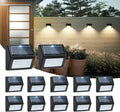 Bright Solar Fence Lights 12 Pack Outdoor Step Lights IP65 Waterproof 3000K Warm-White Dusk to Dawn Outdoor Lighting with 6 LED for Wall Garage Patio Exterior Porch