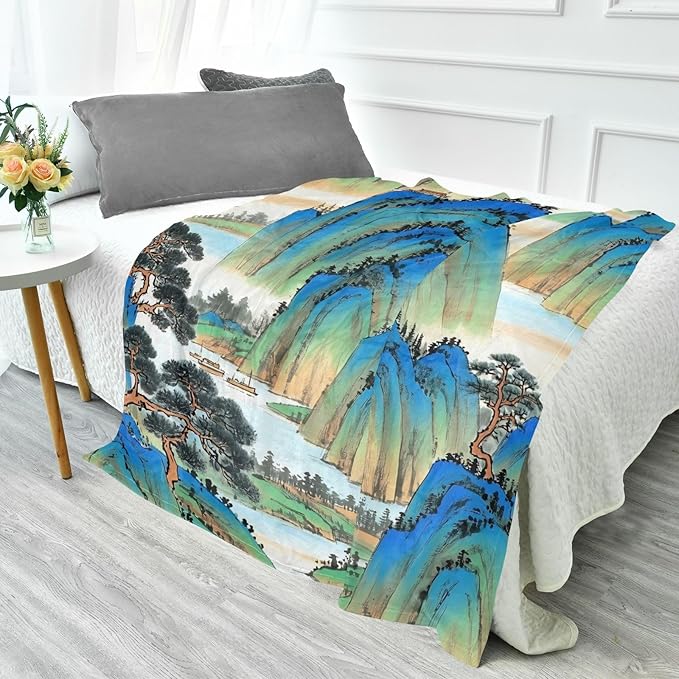 Soft Throws Chinese Ink Painting Mountain Blankets &amp Throws 50'' x 70''