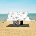 ALAZA Cactus Cacti Rainbow Beach Tent Sun Shelter UPF50+ Protection Beach Shade Canopy w/ 4 Sandbags for Outdoor Camping Fishing Backyard Fun Picnic 10x9 ft