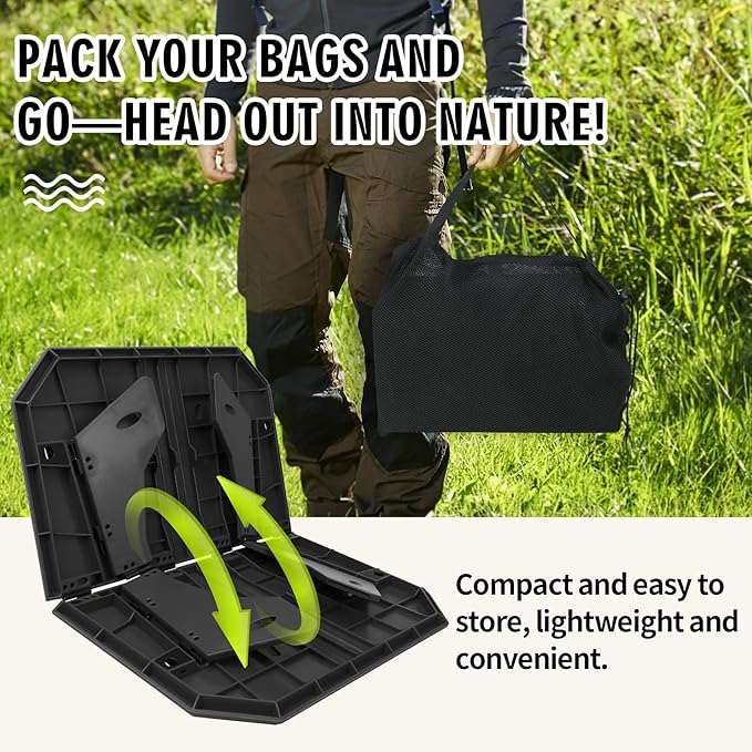 Ultralight Folding Camping Table - 2 Height Adjustable Portable Outdoor Picnic Beach Desk with Carry BagCompact for BackpackingCampTravelPatio