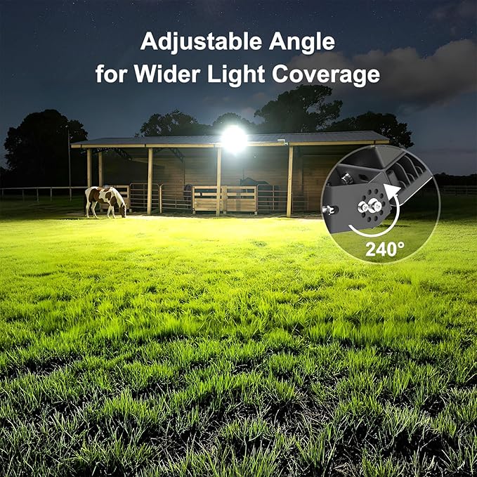 Kekeou 100W LED Flood Light with Photocell Sensor 14000LM Parking Lot Light 6500K Dusk to Dawn Barn Lights IP67 Waterproof Security Lights with Remote Control for Yard Garden