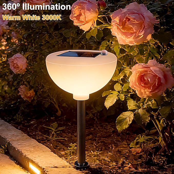 Lightdot Solar Pathway Lights Outdoor Bright Solar Powered Garden Lights Dusk to Dawn Auto On/Off IP65 Waterproof Decor Landscape Lighting for Yard/Lawn/Walkway/Driveway-2Pack