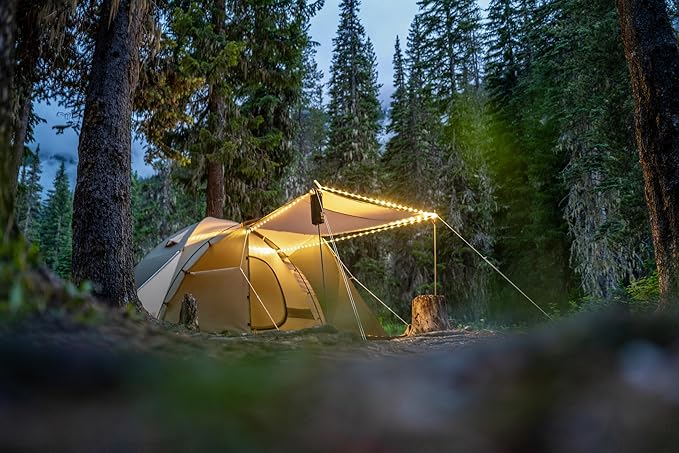 DOD The 1Pull Dome Tent - 3 Person Instant Setup Camping Tent - Waterproof Pop Up Dome Tent with Large Footprint Awning and Front Storage Chamber - Tan