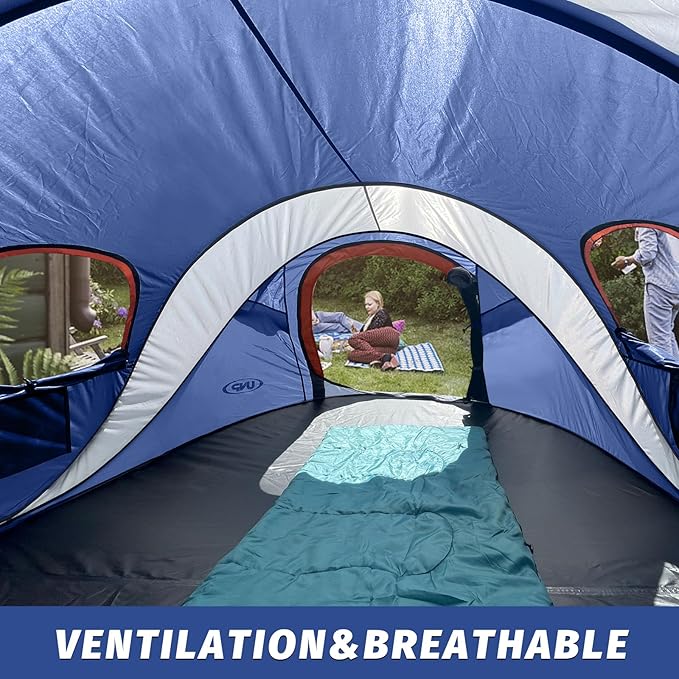 Pop-up Tent 3 Person Camping Tent Instant Portable Beach Tent Easy Pop Up Shade Tents 2 Doors for Camping Hiking &amp Traveling with Carrying Bag
