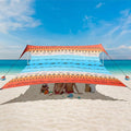 Beach Tent Beach Canopy Sun Shade Sail UPF 50+ Portable 10×10 FT Camping Sun Shelter with Sandbags Poles Ground Pegs and Anti-Wind Ropes for Outdoor Backyard Picnics Sport Fishing
