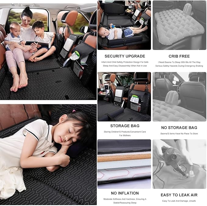 Non-Inflatable Car Folding Rear Sleeping Bed Camping Car Mattress for Travel Hiking and Outdoor Use