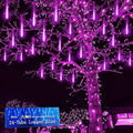 Kwaiffeo Halloween Lights 24 Tubes Meteor Shower Light(Equivalent to 3 Sets of 8-Tube) for Halloween Christmas Decorations Outdoor Purple Lights for Xmas Party Yard Tree Decor UL Plug