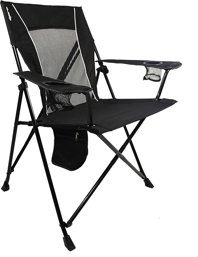 Kijaro Foldable Camping Chair Vik Black Polyester Mesh Steel Portable Durable Unisex