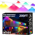 Permanent Outdoor Lights 200ft Smart Eave Lights with RGB LED Light IP67 Waterproof App Control DIY RGB Light for House Halloween Decorations