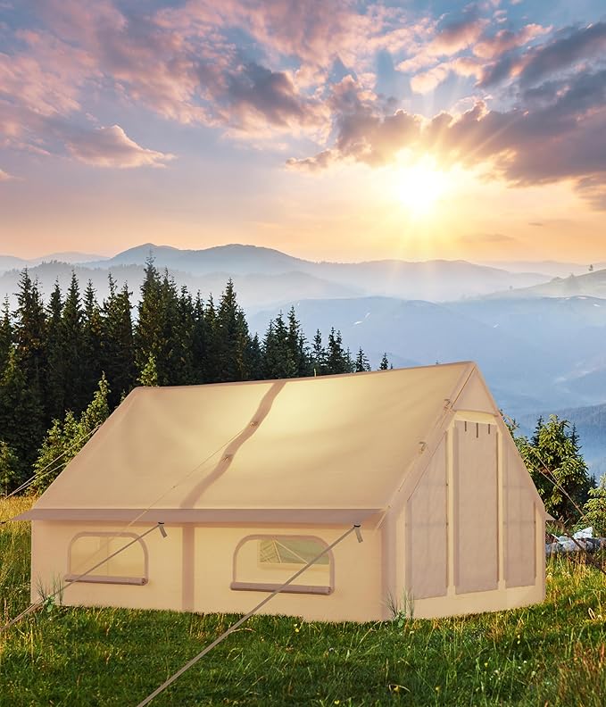 GAOMON Inflatable Camping Tent with Air Pump 6-8 Person Large Blow Up Tent for Family or Group Waterproof Oxford Fabric Quick Setup Glamping Tent for Outdoor All Seasons
