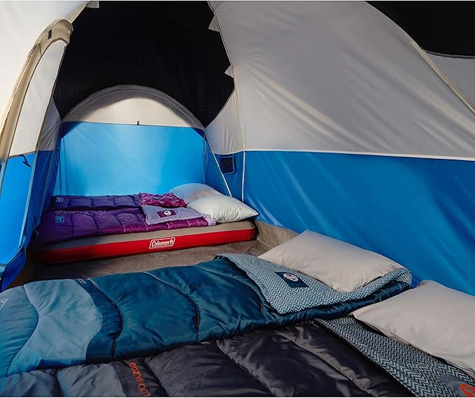 Coleman Montana Camping Tent 6/8 Person Family Tent with Included Rainfly Carry Bag and Spacious Interior Fits Multiple Queen Airbeds and Sets Up in 15 Minutes