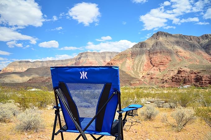 Kijaro Dual Lock Folding Camp Chairs - Versatile for Sports Outdoors &amp Lawns - Locks Positions - Maldives Blue