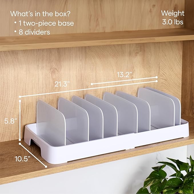 YouCopia StoraLid Expandable Food Container Lid Organizer with Tall Dividers 40 Lid Premium Edition