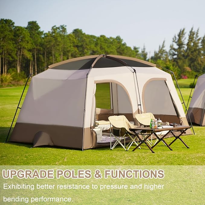 Vidalido Tents8-10 Person Camping Tent with Extended Vestibule2 Room Weather Resistant Family TentsEasy Install Waterproof Outdoor Tent for Camping Hiking
