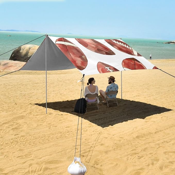 Rugby Pattern (70) Camping Sun Shelter Beach Tent Portable Beach Sun Shade Outdoor Canopy for Camping Trips Fishing Picnic