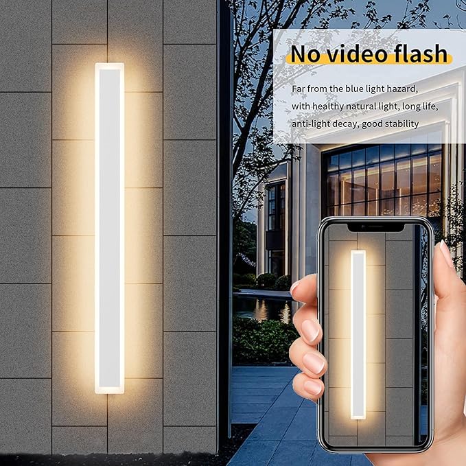 Aipsun 2 Packs LED Outdoor Wall Sconce 39.4in 3000K Exterior Light Fixtures Wall Mount Modern Porch Lights Wall Sconce Long LED Linear Outside Lighting for Garage Front DoorEntrance Hallway