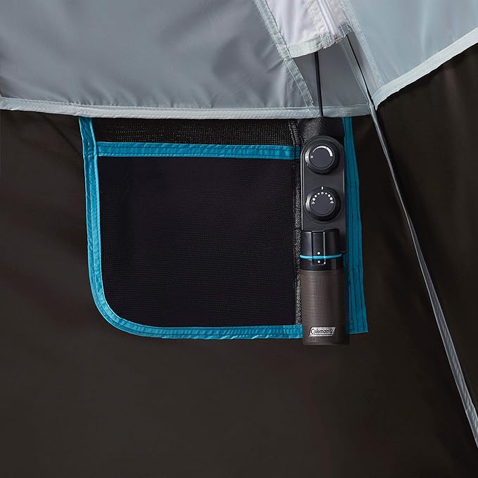 Coleman OneSource Rechargeable 4/6 Person Camping Tent with Airflow System &amp LED Lighting Includes Rainfly Tent Fan Lights and Interchangeable Battery Pack Easy Setup Tent for Camping
