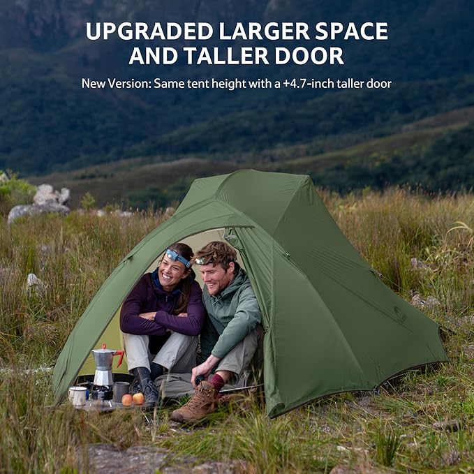 Naturehike Cloud Up 3 Person Backpacking Tent with Footprint - 3 Season Free Standing Lightweight 3 Person Camping Tent | with Footprint Free Standing Dome Camping Hiking Waterproof