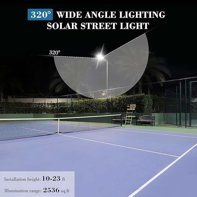 10000W Solar Street Light 7000K Solar Lights Outdoor Waterproof Motion Sensor Solar Security Light IP66 Waterproof Solar Street Lights Outdoor Dusk to Dawn for Parking Lot Yard Farm
