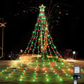 BlcTec Outdoor Christmas Decorations 317 LEDs Christmas Lights with 9 Strands 11.9ft Waterfall Christmas Tree Lights 8 Modes Waterproof Topper Star &amp Timer for Yard Patio Xmas Décor Red Green