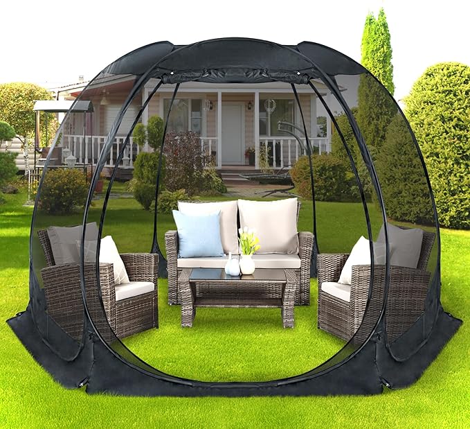 Alvantor Pop Up Screen Tent House Room Instant Outdoor Camping Canopy Sun Shelter Gazebo for Patio Backyard &amp Deck Privacy Tent(2-10 People 8'x8' 10'x10' 12'x12')