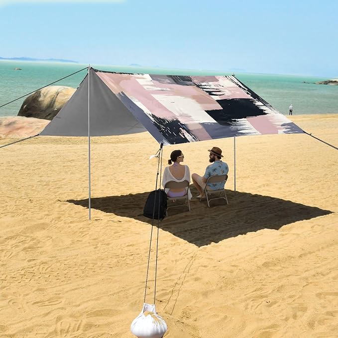 Graffiti Camping Sun Shelter Beach Tent Portable Beach Sun Shade Outdoor Canopy for Camping Trips Fishing Picnic
