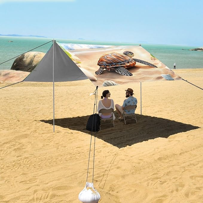 Beach Tent Sun Shelter Sea Turtle Sunny Beach Lightweight &amp Easy Setup Beach Shade Canopy for Camping Fishing