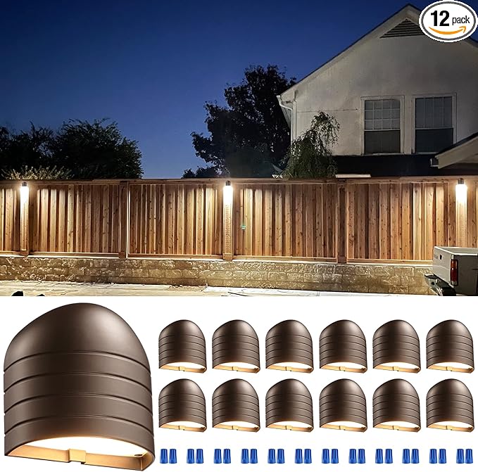 LEONLITE 12-Pack Update 5CCT Low Voltage LED Deck Lights 250LM Ultra Bright Fence Down Light 12-24V AC/DC Anti Glare Step Railing Light CRI90 1800K/2700K/3000K/4000K/5000K IP65 Oil Rubbed Bronze