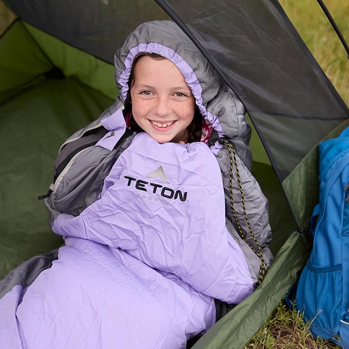 Teton 20F and 5F Degree Sleeping Bag Lightweight Warm Weather Mummy Sleeping Bags for Adults and Kids Camping Backpacking Hiking