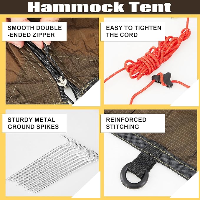 Screen House for Hammock Backpacking Hammock Tent with Mosquito Net Portable Waterproof Bug Screen Tent for Canoe Picnics Hiking Camping Beach Backyards Outdoor in Summer