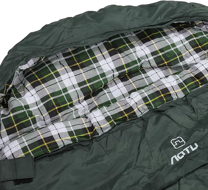 Double Sleeping Bag for Camping &amp Hiking | Thickened Flannel Lining &amp Hollow Cotton Fill | Portable Envelope Design for Outdoor/Travel/Home Use | 0°C Comfort Rating