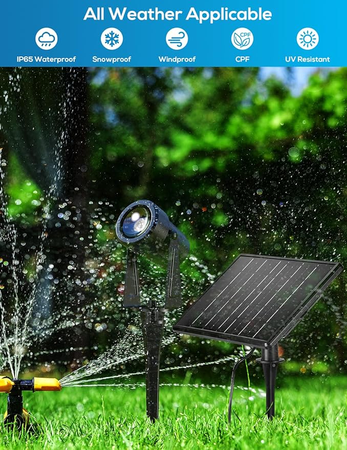 ZYAN Solar Landscape Spotlights Separate Monocrystalline Panels &amp USB-C Powered 10800mAh Auto On Off Dusk to Dawn Outdoor IP65 Waterproof Warm White for Yard Path Patio (8 Pack)