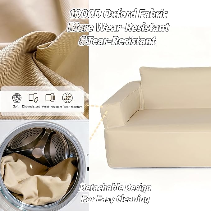 Outdoor Furniture Inflatable Couch for Camping with Built in PumpAutomatic Inflation Durable Luxury Blow Up Couch for Backyard Beach Travel Home UseInflatable SofaAir CouchesCouches