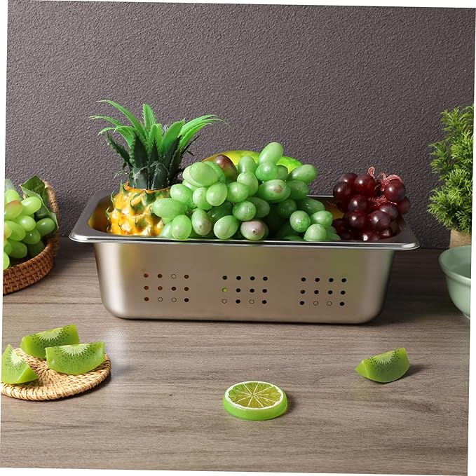 Commercial Steam Pans Set Perforated Deep Pan Stainless Steel Serving Tray Food Container