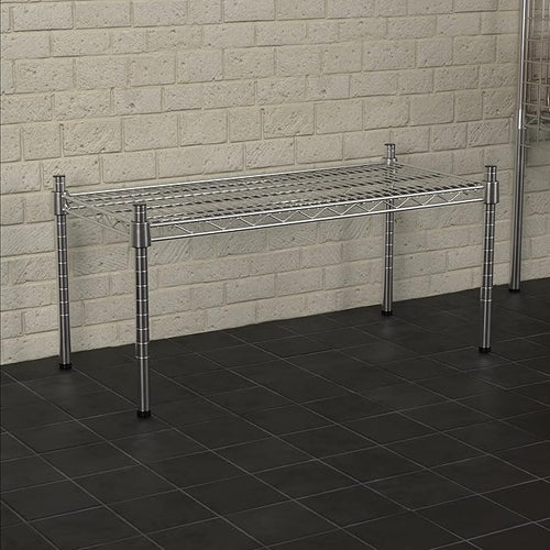 14 x 30 NSF Chrome Wire Stationary Dunnage Storage Rack with 14 Posts Ideal for Commercial Kitchen Home Garage Warehouse Shelters
