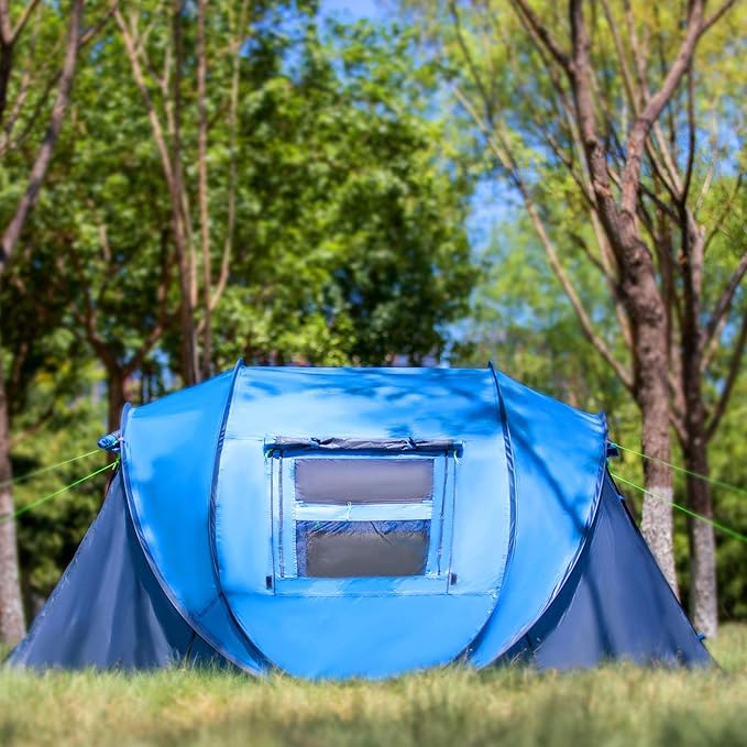 4 Person Easy Pop Up Tent9.5’X6.6’X52''Waterproof Automatic Setup2 Doors-Instant Family Tents for Camping Hiking &amp Traveling