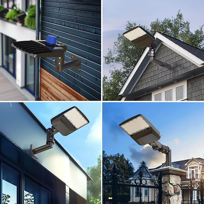 HYPERLITE Wall Mount Bracket: 90 Degree for Parking Lot Light - L Shape Bracket for 2 3/8 inch Slip Fit Lights Lighting Mounting Bracket Extension Pole for LED Shoebox Area Lights Street Pole Light