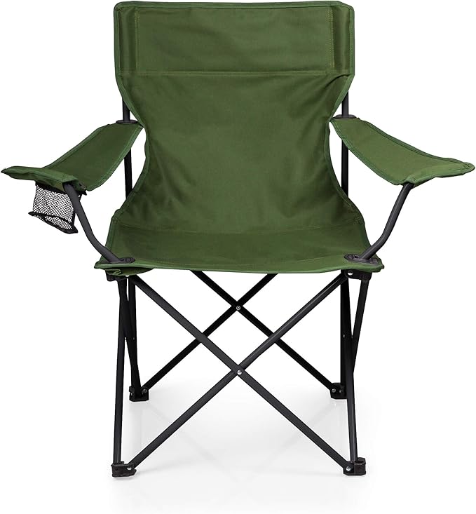 PICNIC TIME Personalized PTZ Camp Chair Custom Outdoor Camping Chair Beach Chair with Carrying Bag (Khaki Green)