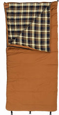 ALPS OutdoorZ Redwood -10°F Flannel-Lined Sleeping Bag with Cotton Canvas Shell Heavy-Duty Zippers Oversized Rectangle Design Cold Weather Camping &amp Hunting Gear