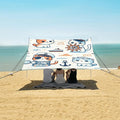 Cute Cat with Sailing Elements Camping Sun Shelter Beach Tent Portable Beach Sun Shade Outdoor Canopy for Camping Trips Fishing Picnic