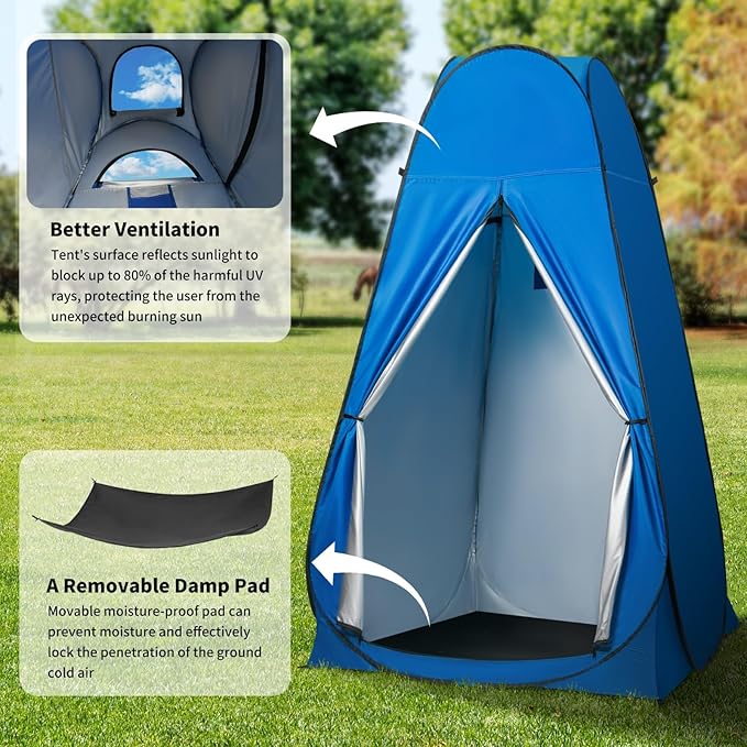 Pop Up Privacy Shower Tent Outdoor Portable Changing Tent Camping for Camping Beach Toilet Shower Bathroom Changing Room Sun Shelter with Window with Carry Bag