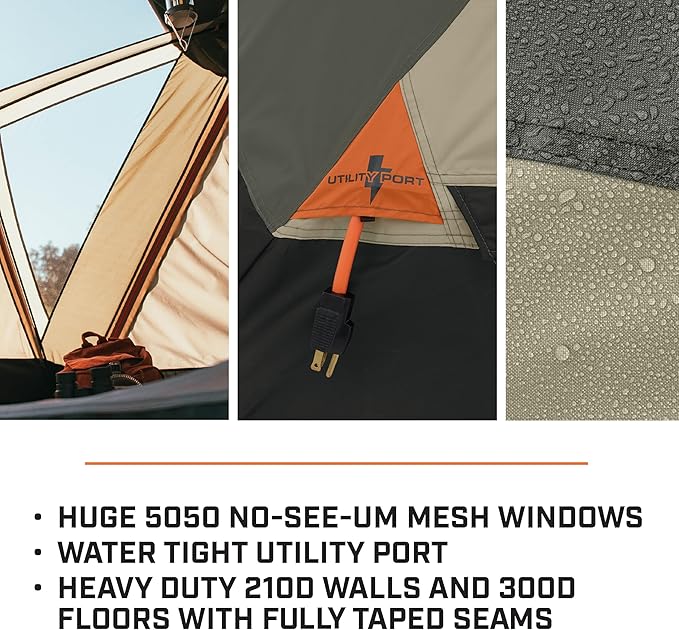 Bushnell Tent | Instant Pop Up 3P / 4P/ 6P / 8P Hub Style Tents | Best Pop Up Tent for Camping Hiking Family Camping Hunting Fishing and Basecamp