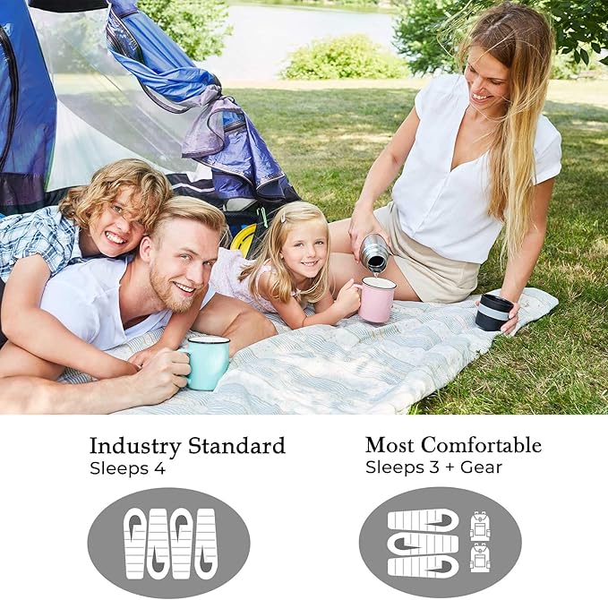 4/6 Person Easy Pop Up Tent Waterproof Automatic Setup2 Doors-Instant Family Tents for Camping Hiking &amp Traveling
