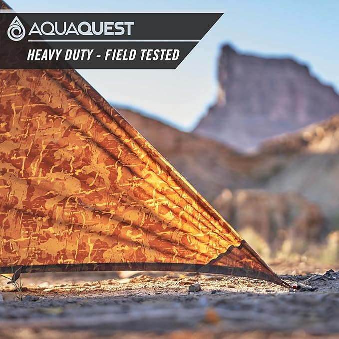 AquaQuest Safari Tarp – Lightweight Waterproof (5000mm) Seam-Taped Ripstop Rain Fly for Backpacking Thru-Hiking &amp Hammock Camping