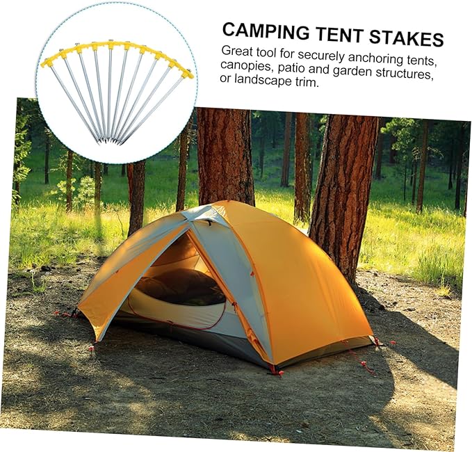 BESPORTBLE 10pcs Outdoor Camping Tent Stakes Heavy Duty Ground Pegs Lengthened Pull Tent Ground Nails for Garden Awnings Beach Canopy with Hook Design