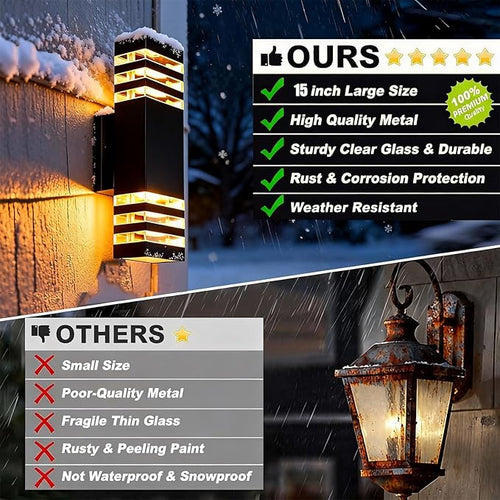 16Pack 15inch Outdoor LED Wall Lights18W Outdoor Up&ampDown Wall Light Aluminum Body 4000K Day White Waterproof IP65 Outside Wall Lights 1800LM Outdoor Wall Mount Lights for Wall porch Garage Garden