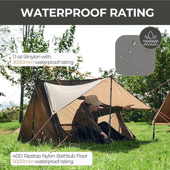 onewind Ultralight One Person Bivy Tent Backpacking Tent for Single Person Waterproof Silnylon Lightweight for Camping Backpacking Hiking NO Trekking Pole