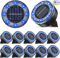 Mini Solar Ground Lights 12 Pack Solar Lights Outdoor Waterproof Upgraded LED Flat Landscape Lighting for Outside Pathway Garden Patio Yard DrivewayBlue