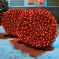 Led Red Christmas Net Lights Outdoor Christmas Bushes Lights 120Led 6ftx5ft Connectable Outdoor Indoor Mesh Net Lighting for Xmas Holiday Garden Lawn Shrubs Trees Bushes Decorations